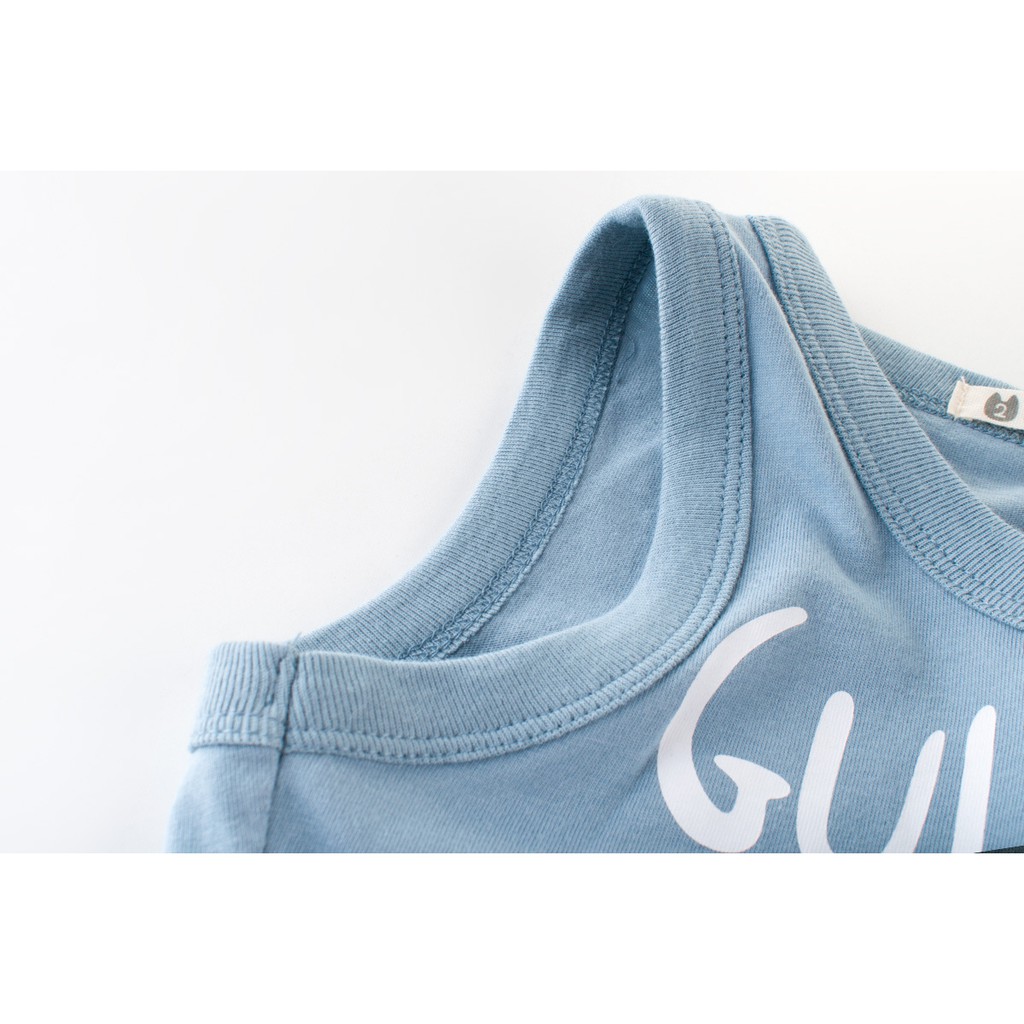 Áo thun không tay in hình cá dễ thương cho bé