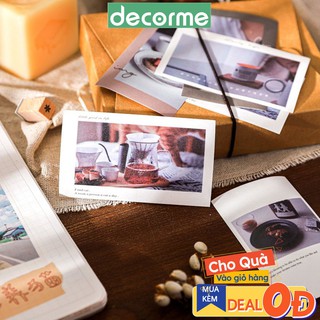 Bộ 50 sticker postcard dán trang trí sổ DecorMe 50*84mm