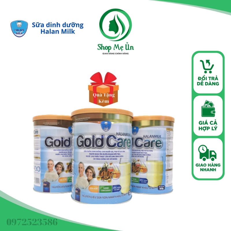 Sữa Nghệ Gold Care Halanmilk 900gr Chứa Sữa Non Đông Trùng Hạ Thảo Cho Người Già Phẫu Thuật,Phụ Nữ Sau Sinh