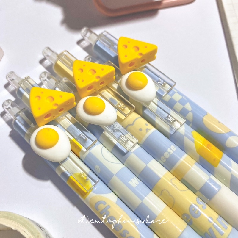 Bút bi gel bấm UMEI ngòi 0.5mm SEA SALT & CHEESE 🧀🍳🌈
