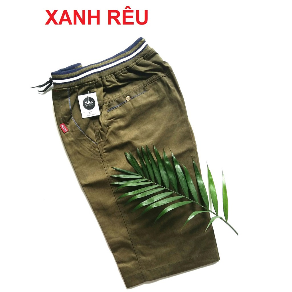 Quần short kaki nam, lưng thun, 100% cotton, vải dày - Hàng VN (Ảnh thật)
