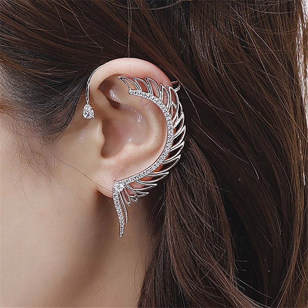 Bông tai hình đôi cánh đính đá sang trọng phong cách Hàn Quốc cho nữ