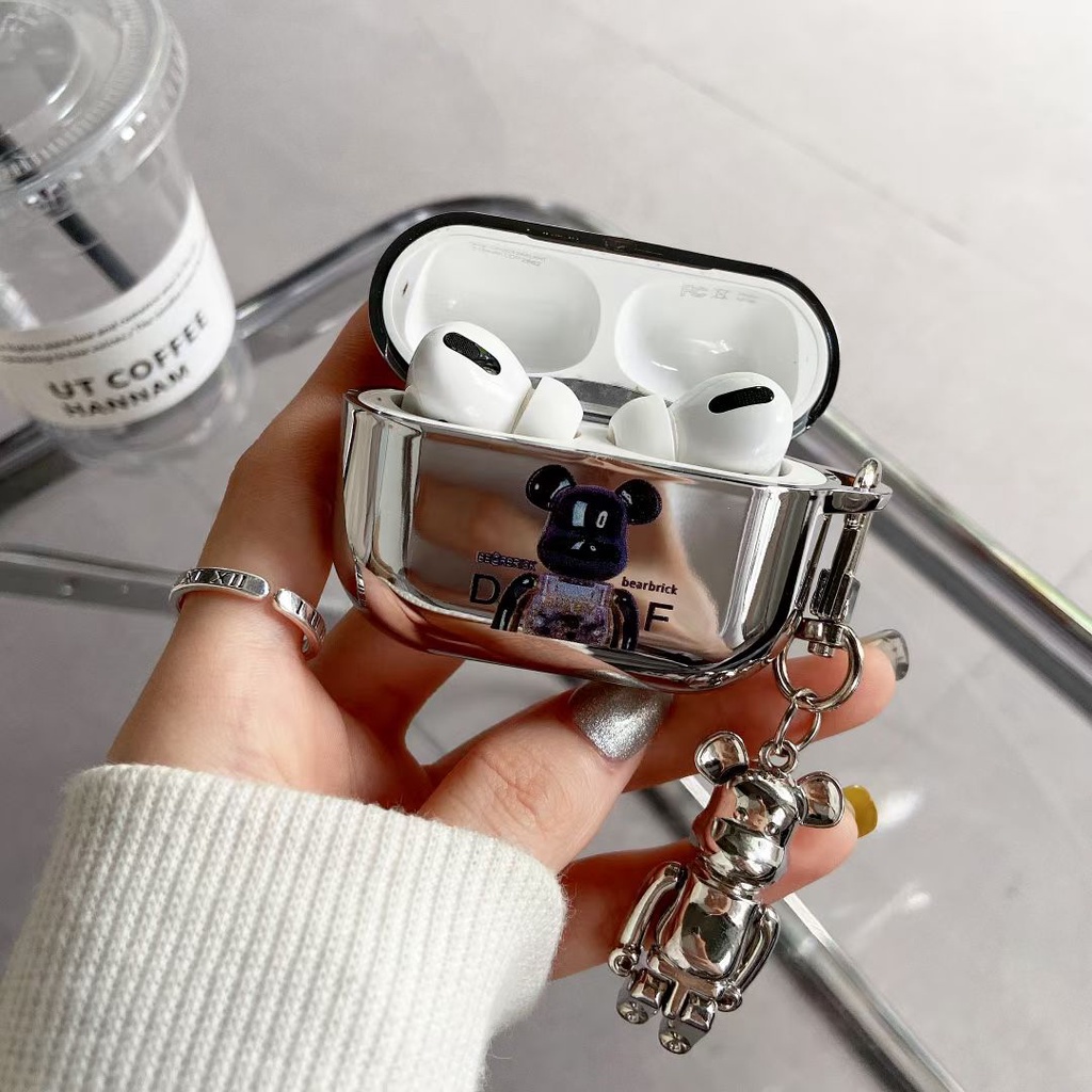 Vỏ Bảo Vệ Hộp Sạc Tai Nghe Bluetooth airpods 1 2 3 pro Bằng tpu Mềm Hình Gấu Hoạt Hình Kèm Dây Đeo Dễ Thương