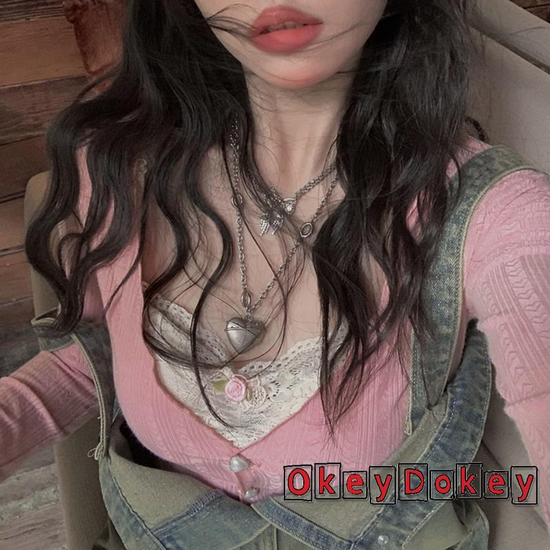 Áo Crop Top Y2K Phối Ren Phong Cách Vintage Dễ Thương Cho Nữ