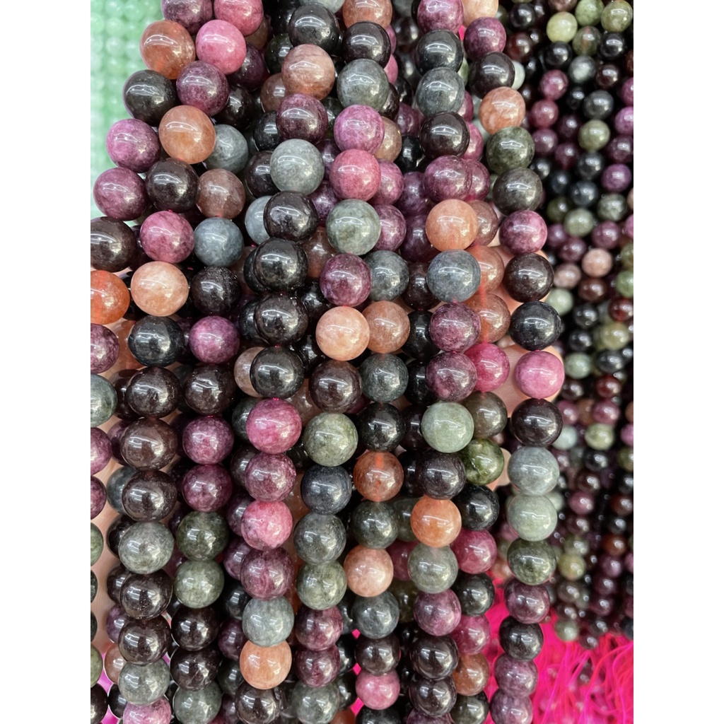 Chuỗi Hạt Đá Tourmaline Tự Nhiên Dùng Làm Vòng Tay / Vòng cổ DIY