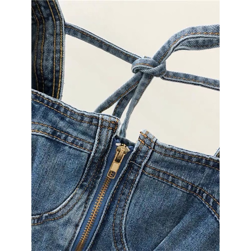 [SẴN BIG SIZE] Áo croptop jeans cá tính phong cách ulzzang | BigBuy360 - bigbuy360.vn