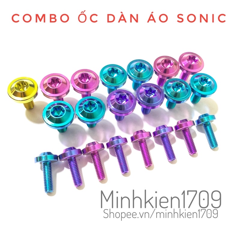 (GR5 XỊN) Combo full ốc titan dàn áo Sonic 150