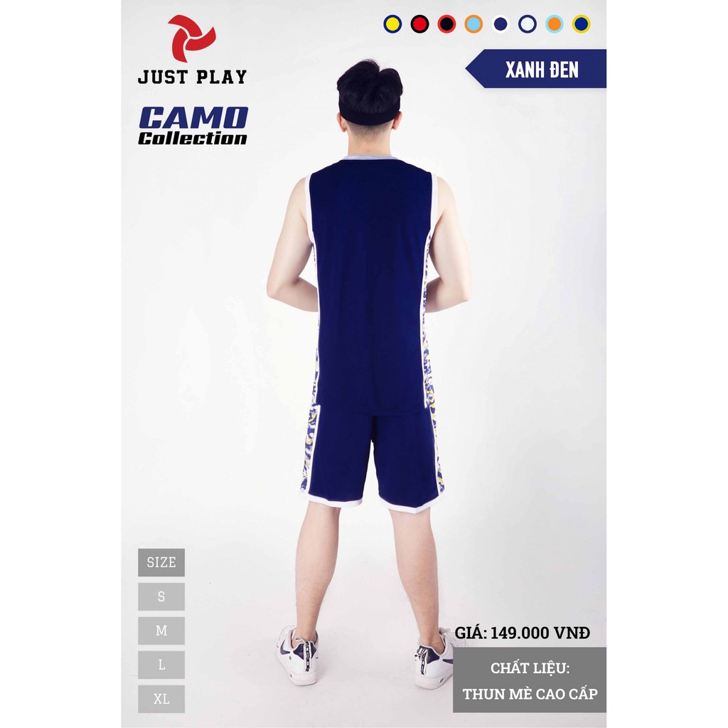 Set Quần Áo Bóng Rổ Camo Xanh Đen Thoáng Mát - ViKi Sport