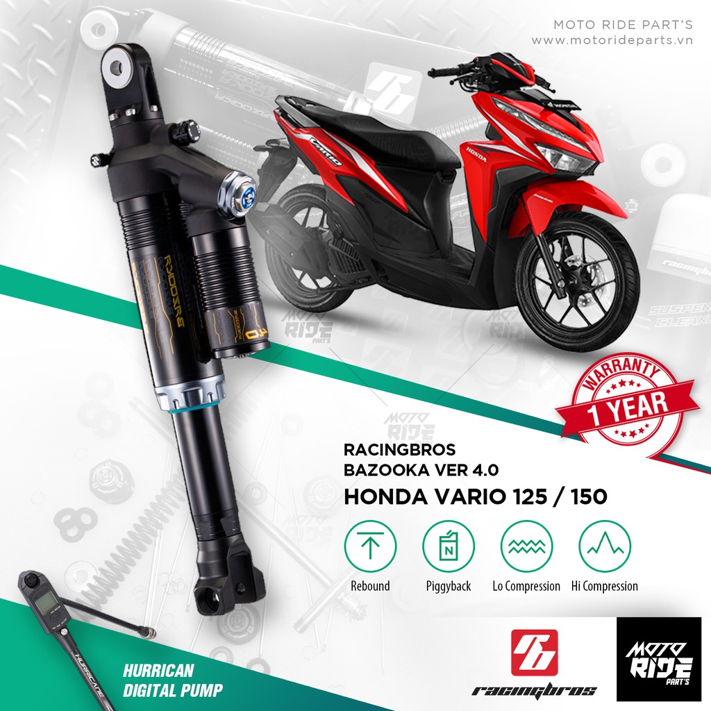 RACINGBROS PHUỘC HƠI BAZOOKA 4.0 HONDA VARIO / CLICK