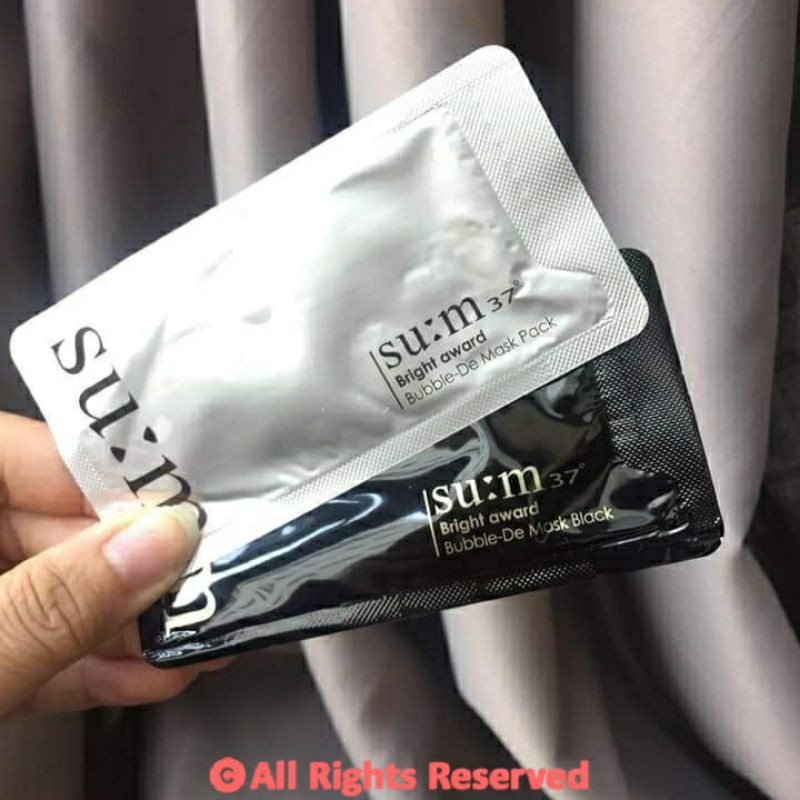 (GRAB / NOWSHIP) (DATE 02-12-2023) MẶT NẠ SỦI BỌT THẢI ĐỘC DA SUM37 BRIGHT AWARD BUBBLE-DE MASK BLACK