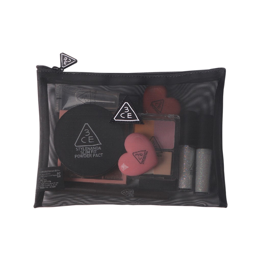 Túi Đựng Mỹ Phẩm 3ce Mesh Pouch Rumour - đen