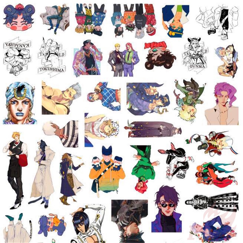 Bộ 90 Cái ☆ Hình Dán Mini Jojo 'S Bizarre Adventure ☆ Sticker Dán Tường Chống Thấm Nước Họa Tiết Graffiti Hợp Thời Trang