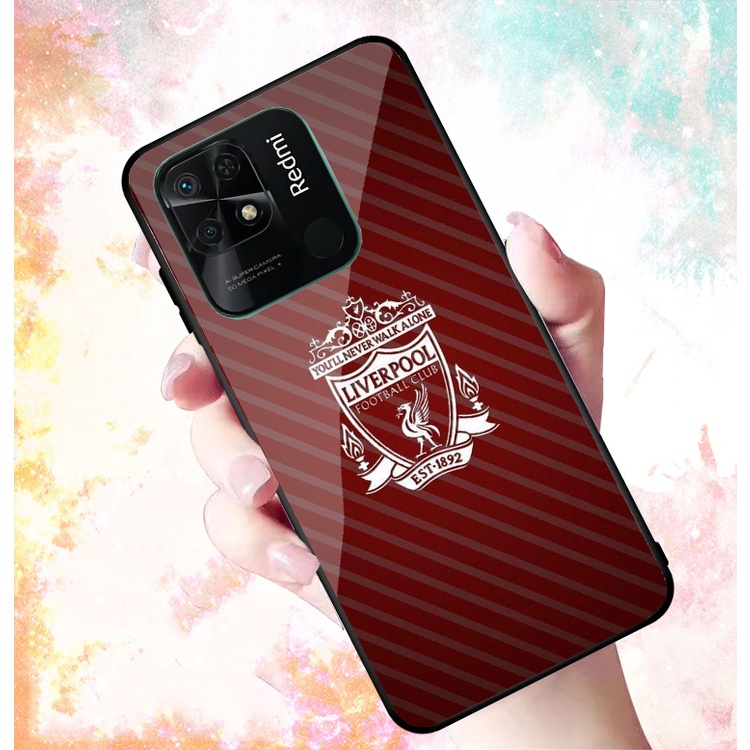 Ốp Lưng REDMI 10C mặt kính cường lực cao cấp In hình Câu Lạc Bộ Bóng Đá