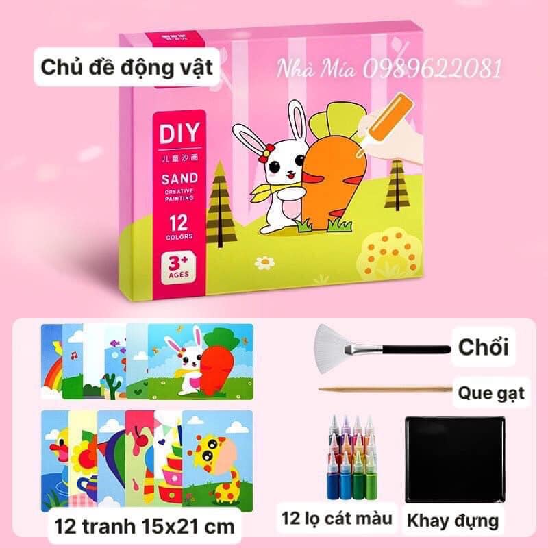 Bộ TRANH CÁT 16 bức tranh cho bé tập tô, sáng tạo