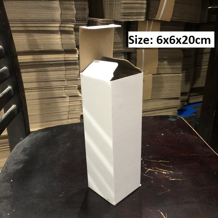 Freeship - combo 07 Hộp carton nắp gài trắng - 6x6x20cm