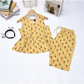 Bộ BABY DOLL Lững chất tole lanh hàng VNXK