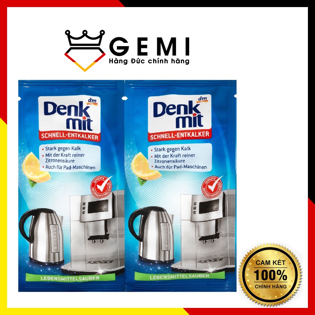 Bột tẩy cặn ấm siêu tốc, máy pha cà phê Denkmit