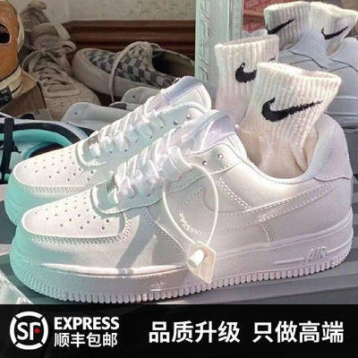 Giày không quân AJ số 1 Giày cao cấp 2021 Học sinh mới Phiên bản Hàn Quốc của hàng trăm đôi giày nhỏ màu trắng Giày thể