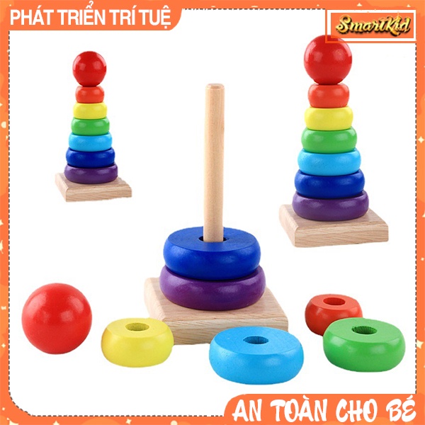 Đồ Chơi Tháp 7 Màu Bằng Gỗ Hàng Đẹp