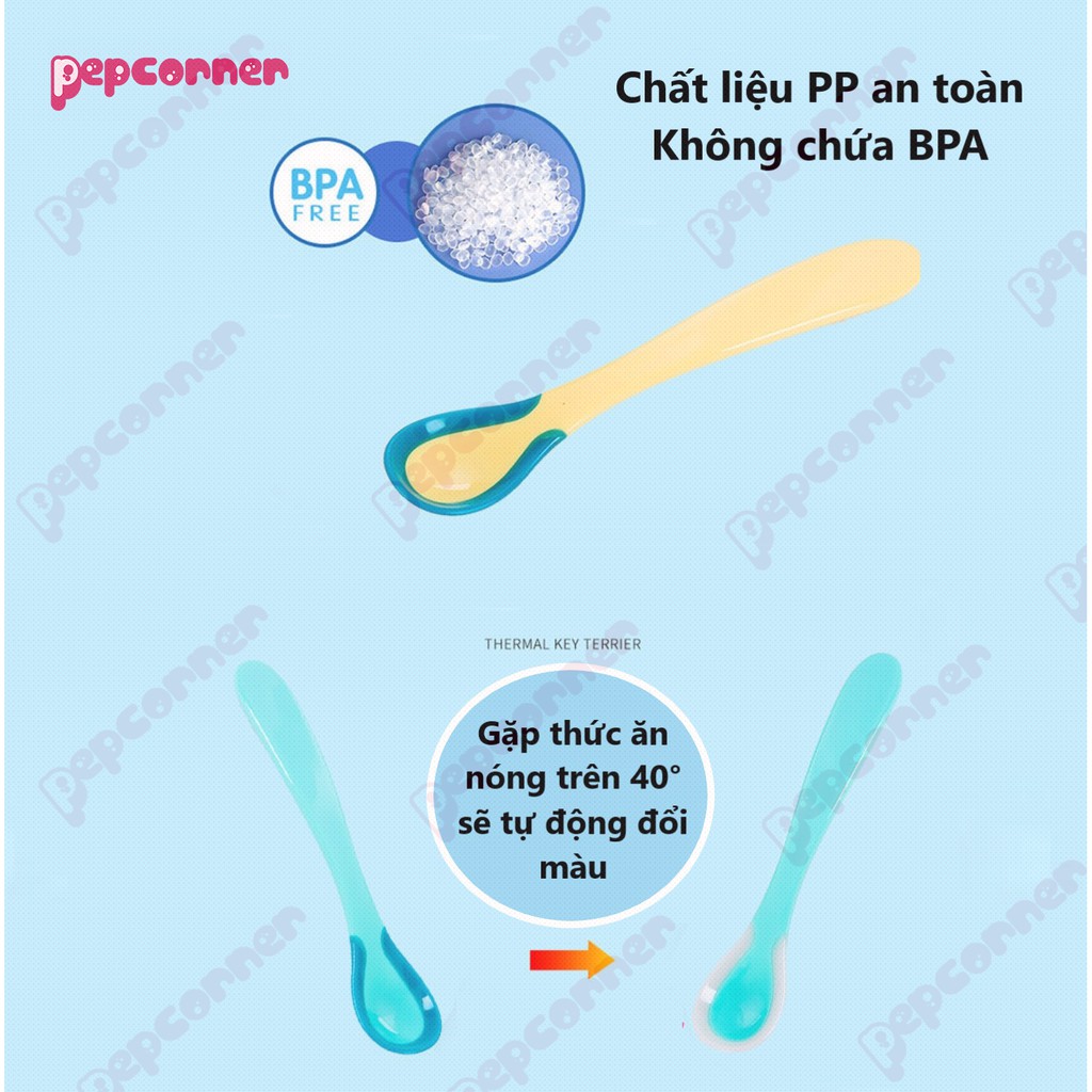 Thìa báo nóng ăn dặm chất liệu PP an toàn cho bé