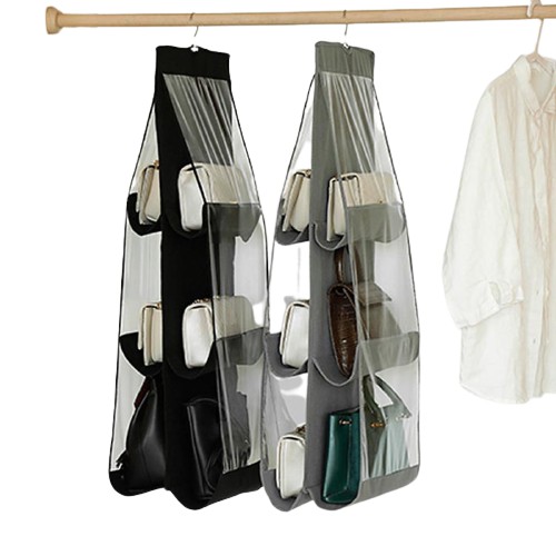 Túi Treo Bảo Quản Túi Xách 6 Ngăn, Túi Treo Giỏ Xách Chống Bụi, Có Móc Treo Xoay 360 Độ