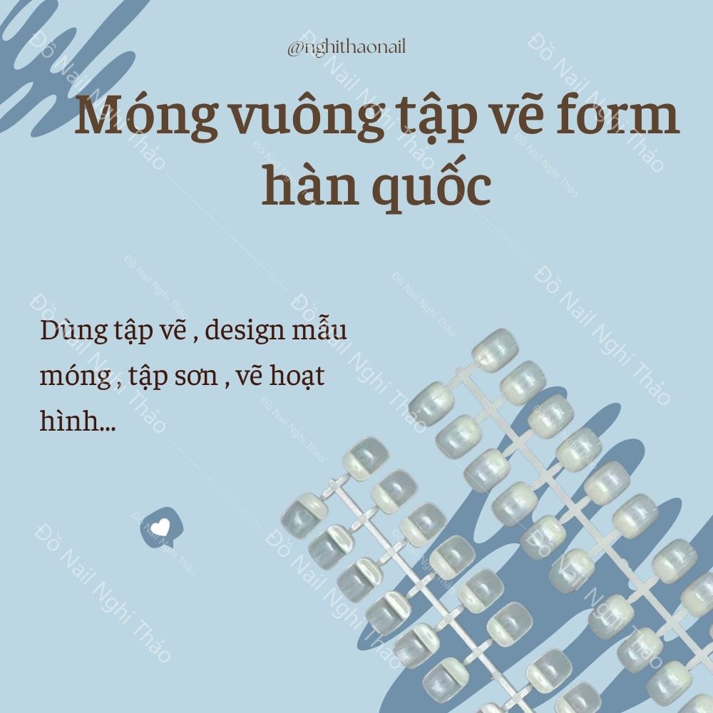 Móng mẫu vuông hàn quốc , móng giả tập sơn