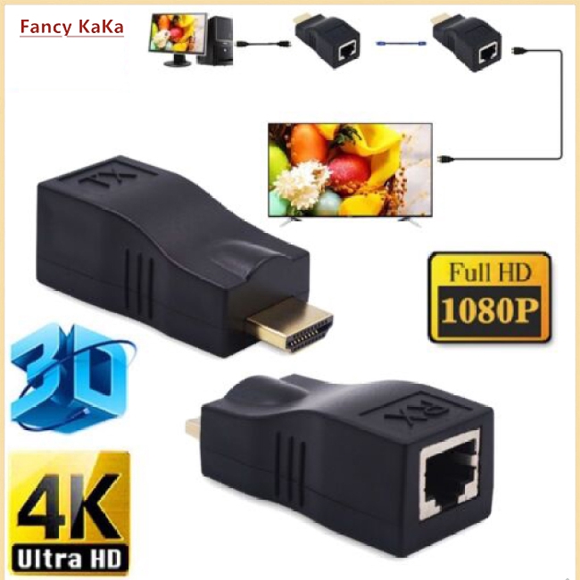 hot HDMI to RJ45 Extender Over Cat 5e/6 Network LAN Ethernet Adapter