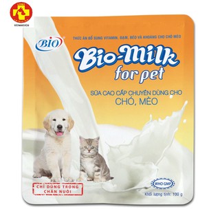 Sữa bột Bio milk 100gr chuyên dụng cho chó mèo mang thai, cho con bú, chó mèo con, ốm bệnh