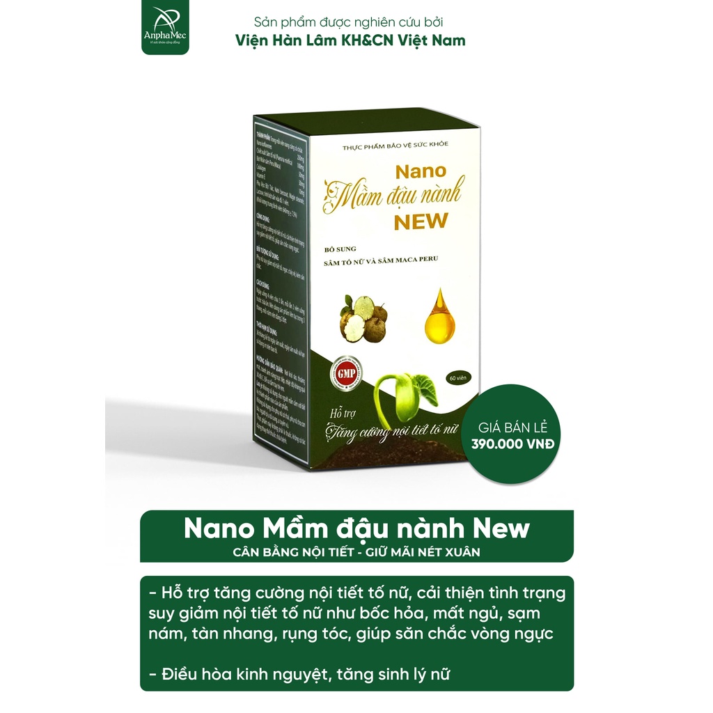 NANO MẦM ĐẬU NÀNH- Vòng 1 to hơn, săn chắc hơn, đẹp hơn