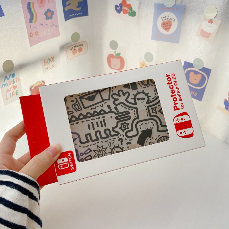 Ốp Bảo Vệ Máy Chơi Game Nintendo Switch OLED NS Họa Tiết Hoa Graffiti Dễ Thương