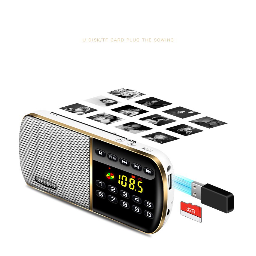 [Nhập mã ELPS204 giảm 10%]Loa nghe nhạc thẻ nhớ FM radio Keling chính hãng