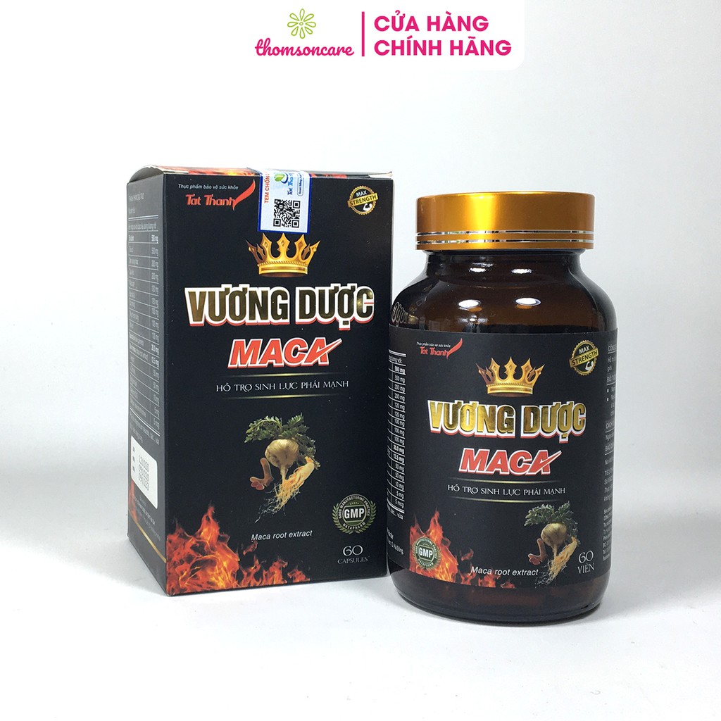 Vương Dược Maca - Hỗ trợ tăng cường sức khỏe sinh lý nam giới -  Hộp 60 viên tăng sinh lực bổ thận tráng dương