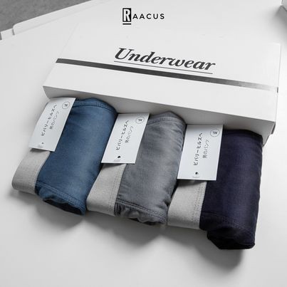 Quần lót nam boxer cotton cao cấp Raacus, quần sịp đùi nam trơn sexy thoải mái-Q148