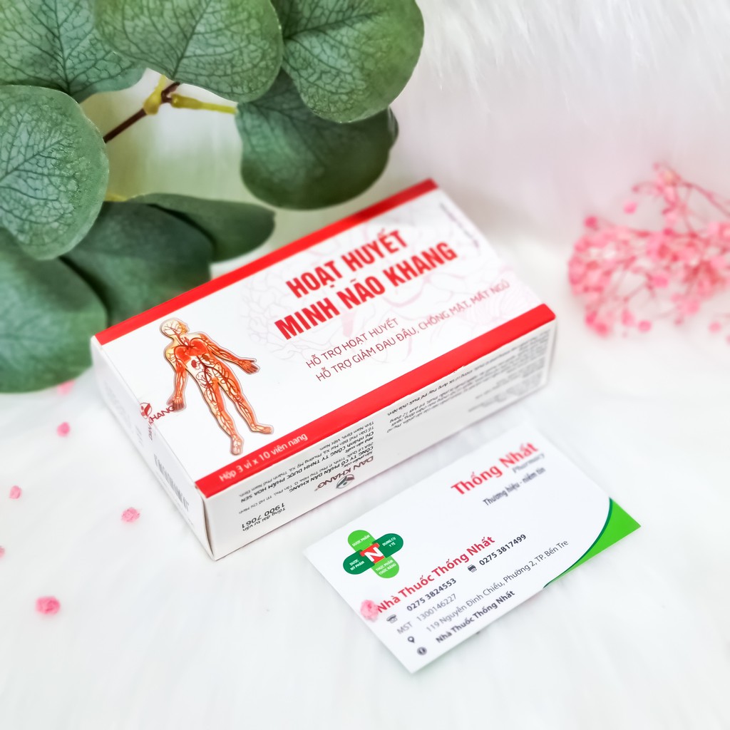 Hoạt huyết dưỡng não, tăng tuần hoàn não, giảm đau đầu chóng mặt Hoạt Huyết Minh Não Khang Hộp 30 viên