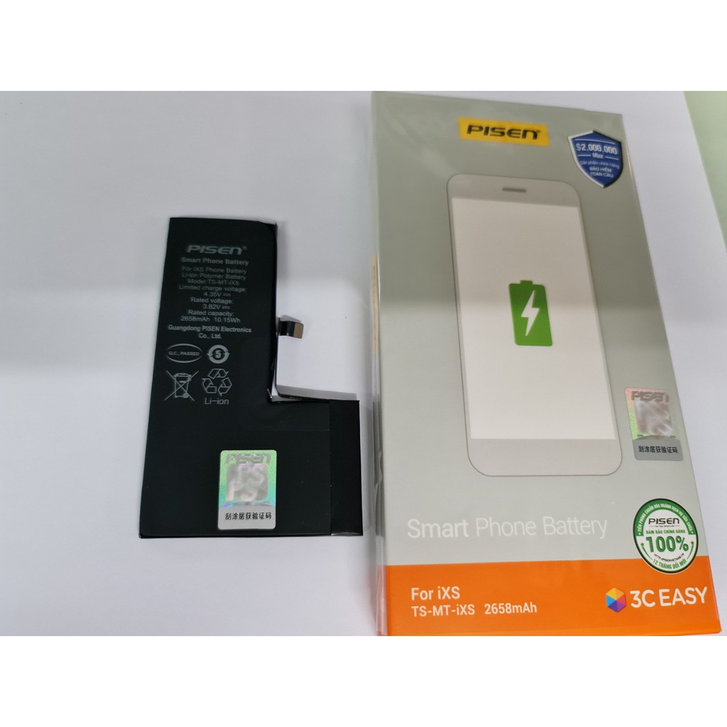 Pin Sạc Pisen TS-MT -iXS (iPhone XS, 3.8V - 2658Mah) - Hàng Chính Hãng