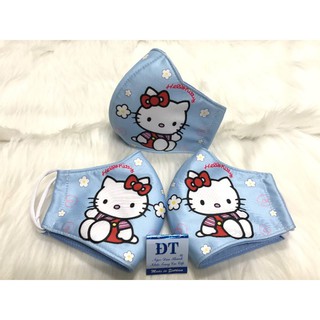 khẩu trang in hình kity cho bé size 2-8 tuổi