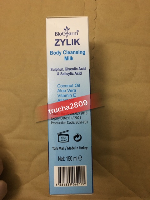 BIOCHAM ZYLIK BODY CLEANSING MILK. SỮA TẮM | BigBuy360 - bigbuy360.vn