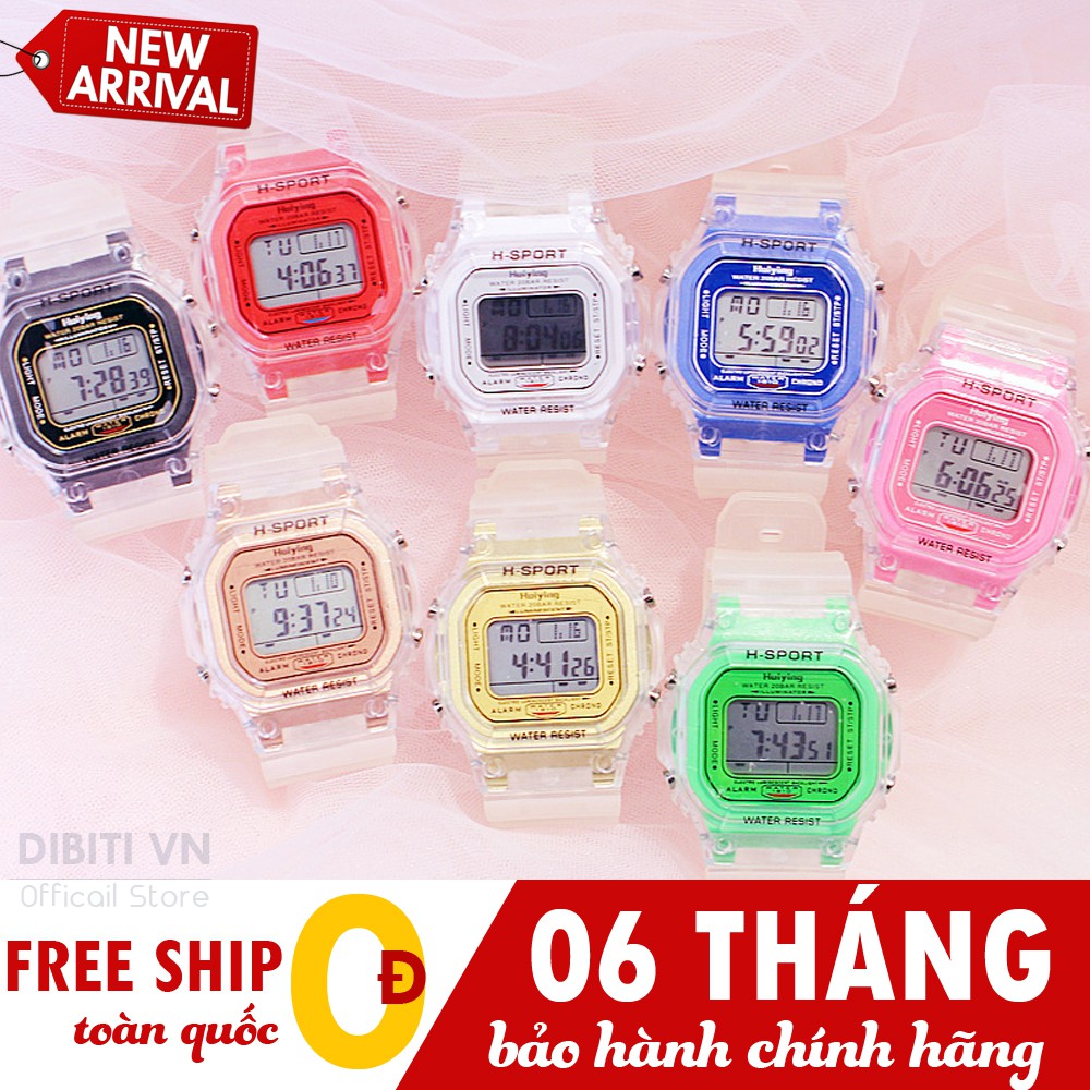 (Giá Sỉ) Đồng Hồ Thể Thao Nam Nữ Sport C29 Dây Trong Suốt Máy Điện Tử 8 Chức Năng - Bảo Hành 6 Tháng