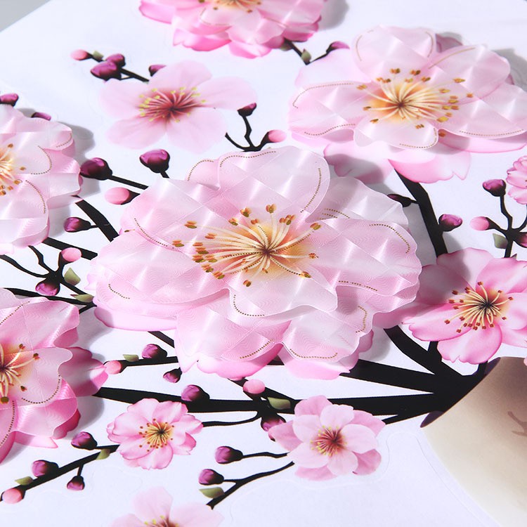 Tranh dán tường bình hoa nổi 3D dán trang trí tường, tủ lạnh, cửa kính - Decal dán tường 3d
