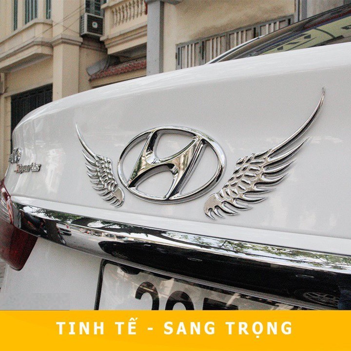 Combo 2 cánh chim thiên thần, logo đại bàng trang trí ô tô