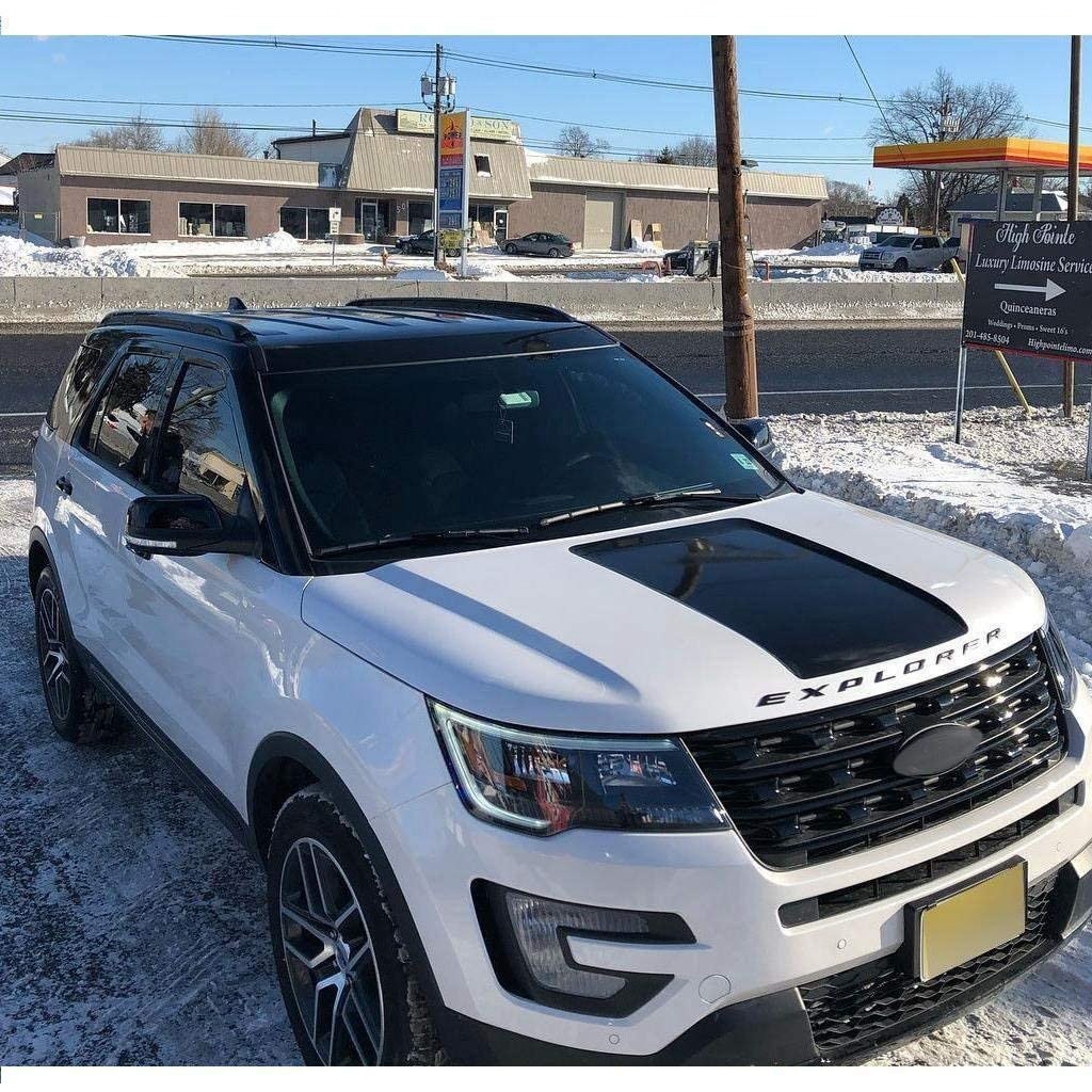 Miếng Dán Trang Trí Nắp Capo Xe Hơi Ford Explorer 2011-2020 Hình Chữ Cái 3D Bằng ABS Màu Đen Nhám