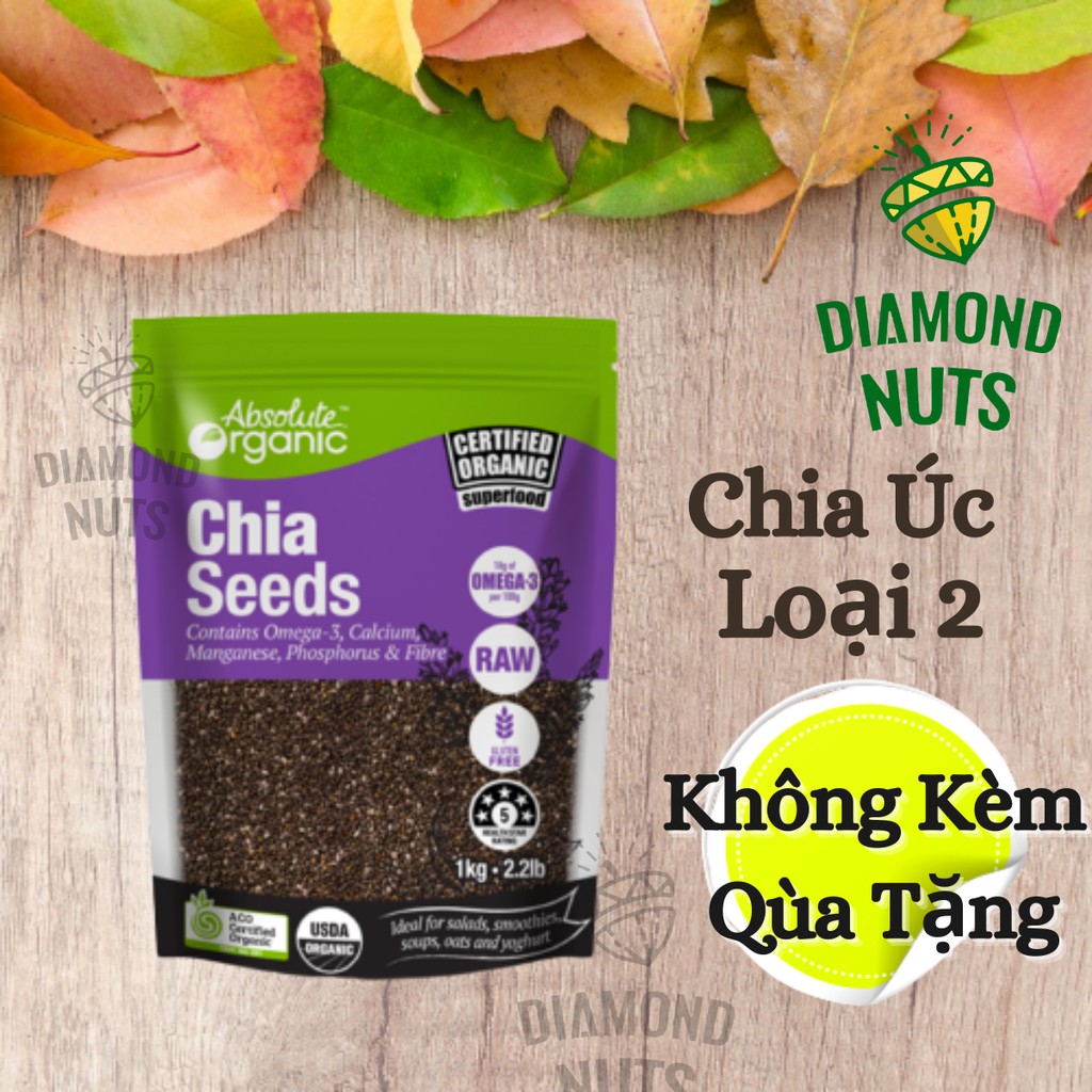Hạt Chia Úc 1KG Absolute Organic Hữu Cơ Giảm Cân Mới nhất Chuẩn chất lượng Diamondnuts | BigBuy360 - bigbuy360.vn