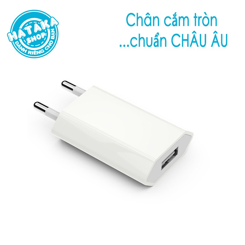 Củ sạc 1A chân tròn chuẩn EU siêu mỏng siêu nhẹ bảo hành 12 tháng