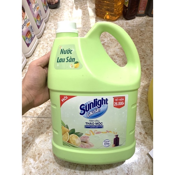 Nước Lau Sàn Sunlight 3,8Kg Can Xanh/Trắng/Hồng ( Mẫu Mới )