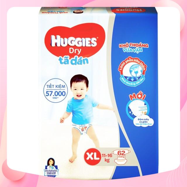 [MẪU MỚI] BỈM HUGGIES TÃ DÁN XL62SP02