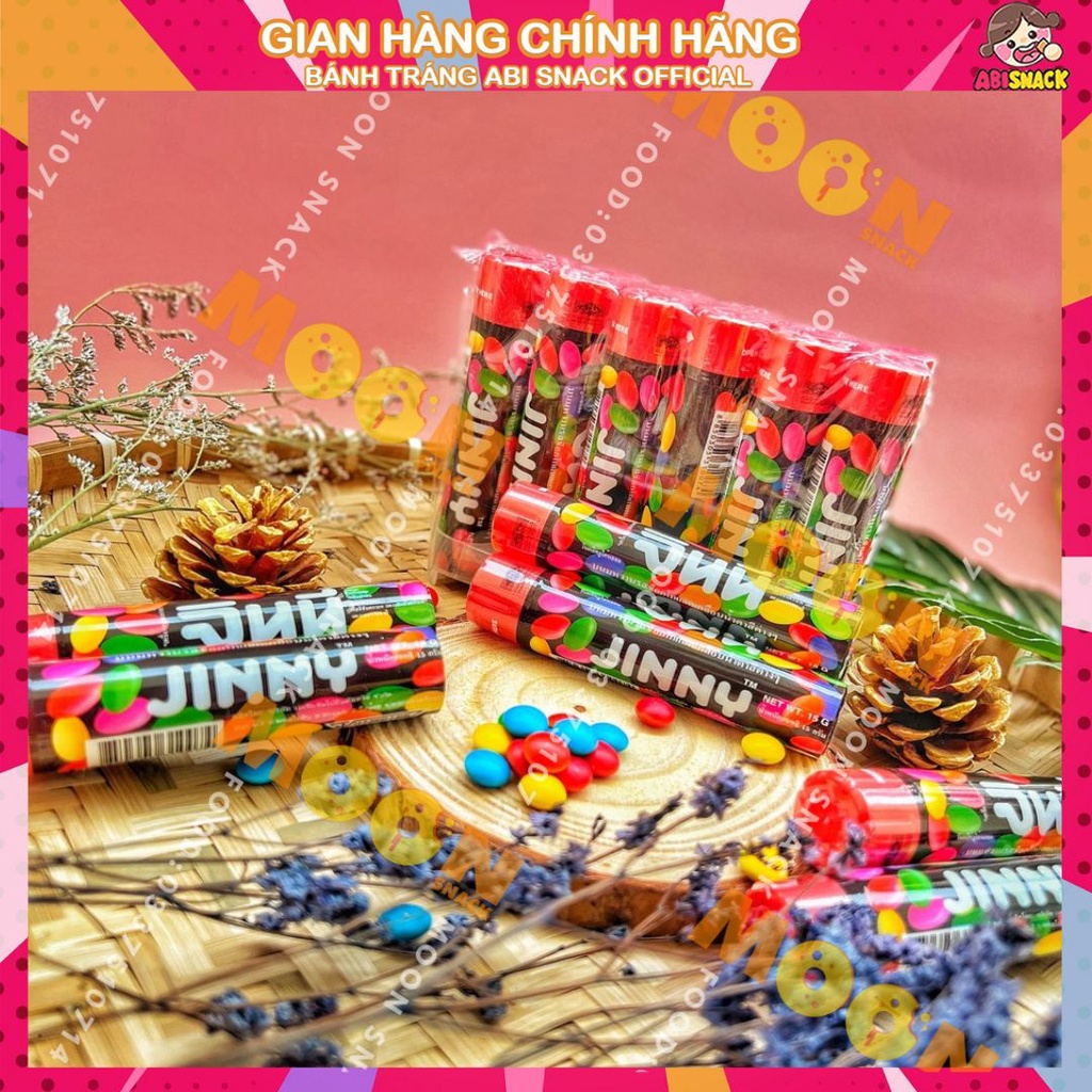 Kẹo ống socola nắp đỏ JINNY tuổi thơ chính hãng Thái Lan 15g