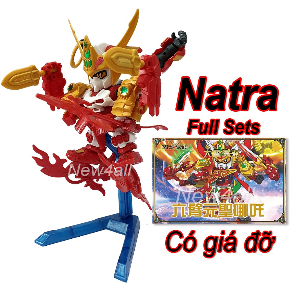 Đồ chơi lắp ráp SD Gundam B072 Natra full sets 3 đầu 6 tay kèm giá đỡ-mg AT Gundam Tây Du Ký New4all Journey to the West