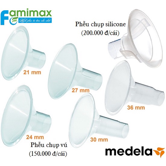 [2 phễu] Cặp Phễu Hút Sữa Medela Size 21mm-24mm-27mm