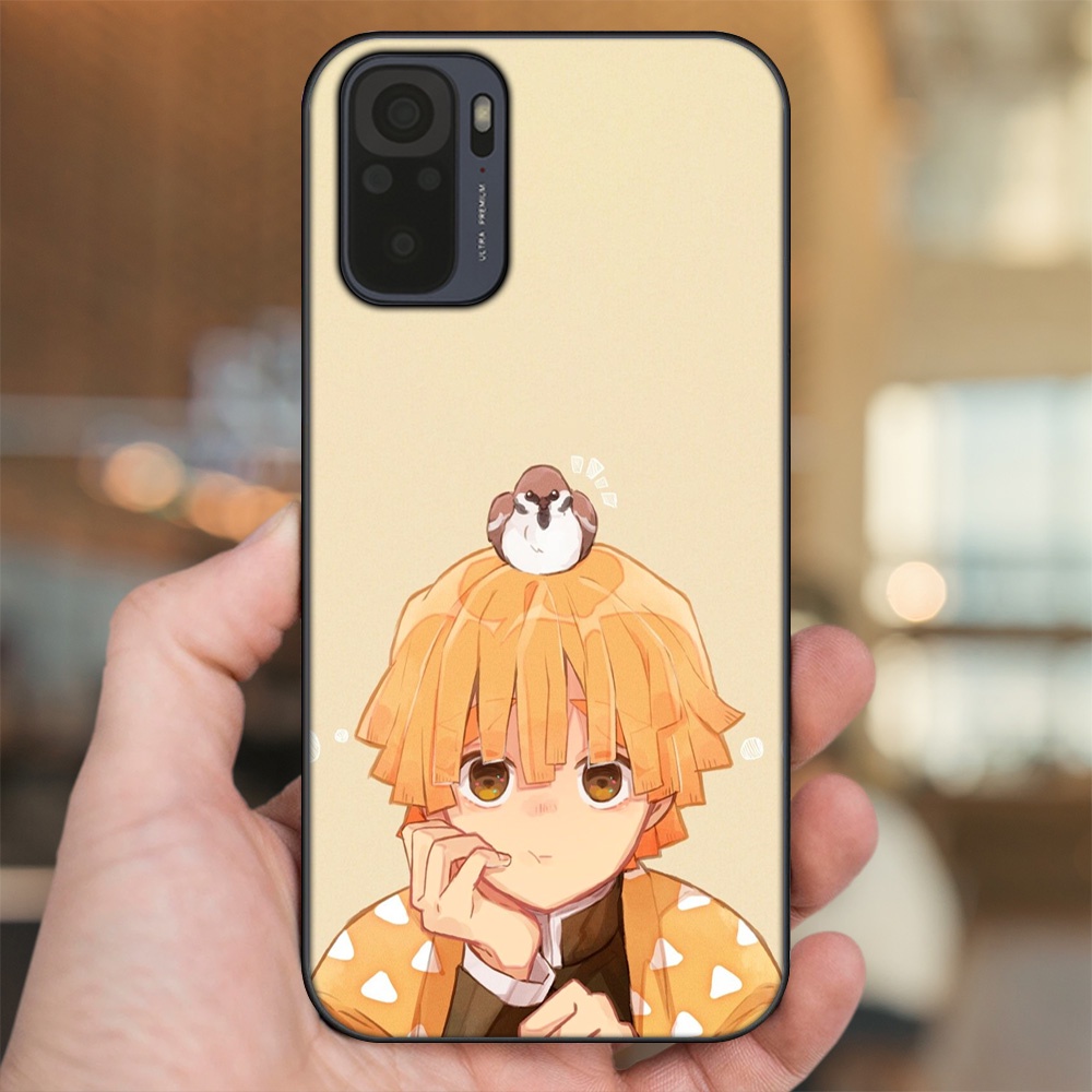 Ốp lưng Xiaomi Redmi Note 10, Note 10s viền đen in hình Zenitsu Kimetsu no Yaiba