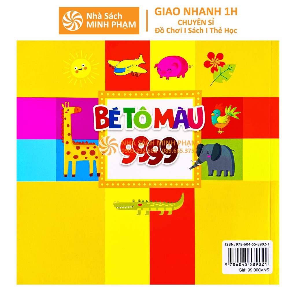 Sách - Tập Tô Màu 9999 Cho Bé 2-6 Tuổi - Song Ngữ Anh Việt